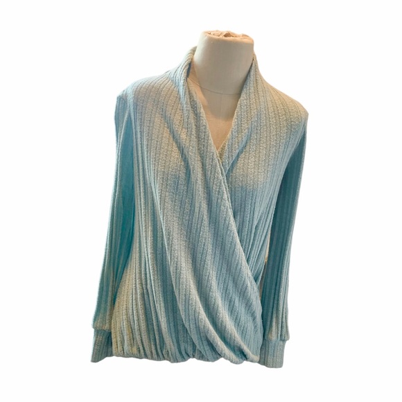 Anthropologie Maeve Rafela Hacci Surplice Top - Picture 2 of 7